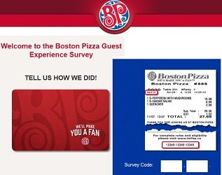 Boston Pizza Canada  Tell Boston Pizza Feedback Contest at www.TellBostonPizza.com