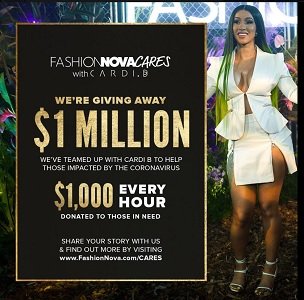 the #FashionNovaCARES 1 Million Dollars Cov19 giveaway