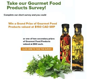 Gourmet Food Products Survey Contest 