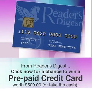 RD.Ca Contest Win $500 at Rd.ca/ccbh
from Reader's Digest Thank You Contest -