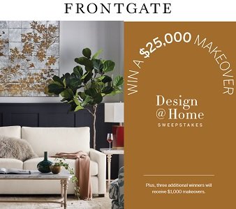 Frontgate Sweepstakes Home Makeover at www.frontgate.com/designsweeps.Enter to win a #25,000 Design consultation prize