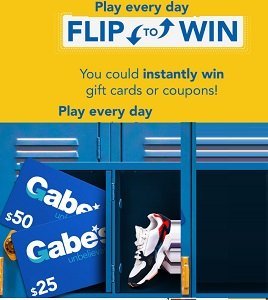 Gabe's Stores Sweepstakes. Enter the 2020 Flip To Win Instant Win Game at www.gabesstores.com/win to snag great prizes