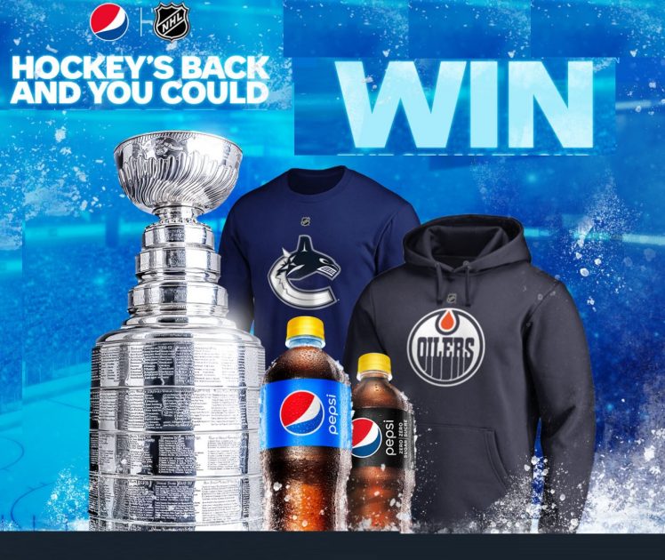 Pepsi Canada 2020 #HockeysBackContest.Enter your Pepsi codes at pepsihockeysback.ca & win the Stanley Cup for a Day and NHLSHOP.CA GIFT CARDS and prizes