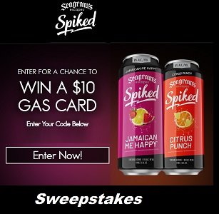Seagram Sweepstakes Spiked Gas Card Instant Win at Seagramsescapes.com/gascard.