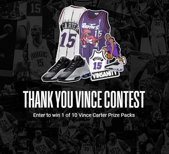 Vince Carter Giveaway 2020 Win THANK YOU VINCE Jersey Prizes Packs at www.thankyouvince.com