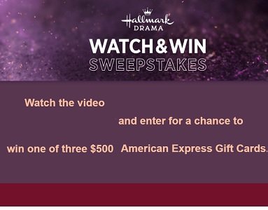 Hallmark Drama Sweepstakes: Watch and Win American Express Gift Cards