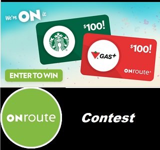 ONroute Contests for Canada Giveaways at www.onroute.ca.Enter to win weekly prizes consisting of  Starbucks and Canadian Tire Gas+ gift cards