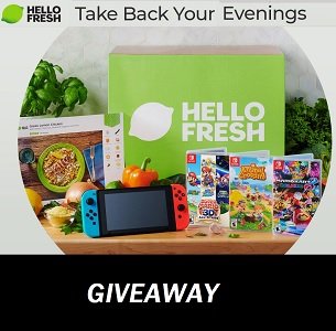 HelloFresh Canada Giveaway. win free HelloFresh meal kits & a Nintendo Switch console system and games.