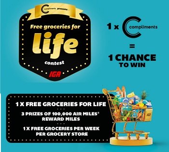 IGA Air Miles Contest: Scan & Win Free Groceries For Life