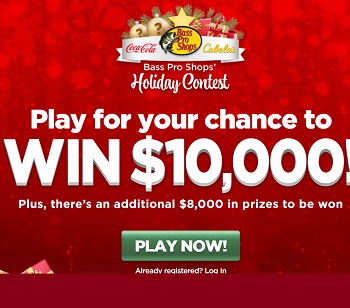 
Bass Pro Shops Holiday Giveaway Play to Win $10,000 Cash & $8,000 in Prizes



