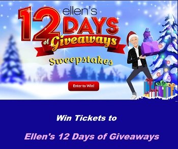 Ellenshop: Win Tickets to 12 days of Giveaways on Ellen Show