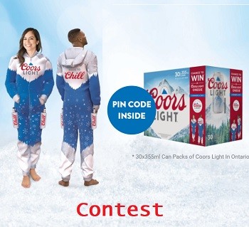 Freebies Coors Light Canada - 2021 Coors Cozy Up Onesies Giveaway