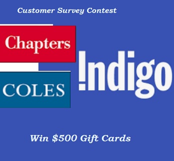 Chapters Indigofeedback.com Contest: Win $500 Gift Cards