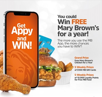 Mary Browns Get Appy Contest: Win Free Chicken for Year Prizes