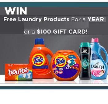 Tide Sweepstakes: Win Free Laundry Products For a Year Gift Card at tidesweeps.com