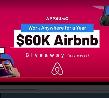 App Sumo Giveaway Work Anywhere for a Year: Airbnb Gift Cards (and more!) 
