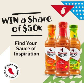 Nandos Canada Contest 2021 Win a share of $50k from the #SauceOfInspiration Fund
