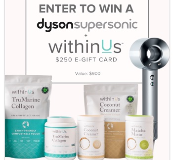 WithinUs.ca Contest: Win Dyson Supersonic Hairdryer & $250 Gift 