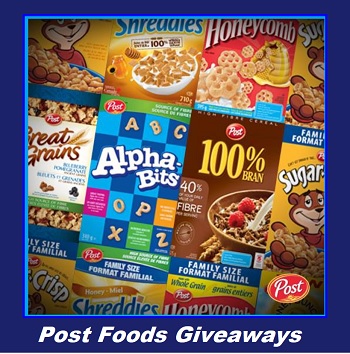 Post Foods Canada Cereals new Giveaways 