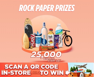 Rock paper prizes scan qr code to win