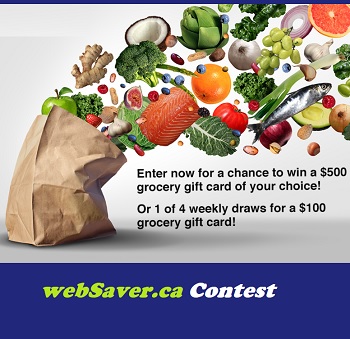 Websaver.ca Contest: Win $500 Cash and Grocery Gift Cards