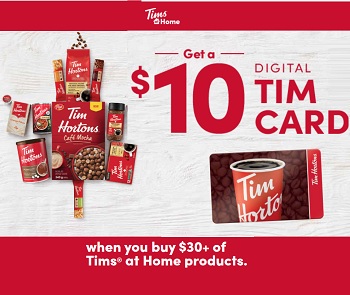 Tims At Home Promotion Ca: Free $10 Tims Card (Upload Receipt)