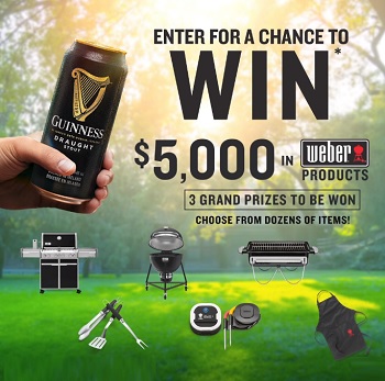 Guinness Contest: Win $5,000 Weber BBQ Products, www.BBQ.guinness.com