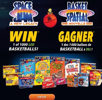 LED Basketball CA Contest: Win Space Jam LED Basketballs. ledbasketball.ca. A New Legacy the movie is out. Buy General Mills cerel products & upload the receipt to win a free LED Basketballs 