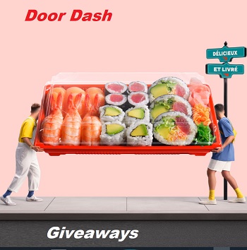 DoorDash.com Canada Contest, free Restaurant food and gift card Giveaway