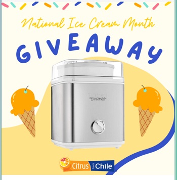 Citrus From Chile Contests (Canada & US) 2021 National Ice Cream Month Giveaway 