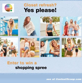 Garage Clothing Contests Shopping Spree Giveaways for Canada & US 