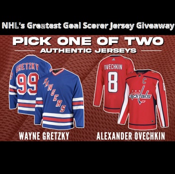 HockeyPlayersClub Sweepstakes for Canada & US 2021 NHL's Greatest Goal Scorer Jersey Giveaway 