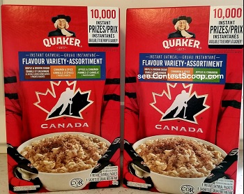 Quaker Instant Oatmeal variety Pack with UPC code for Quaker Hockey Hungry promotion