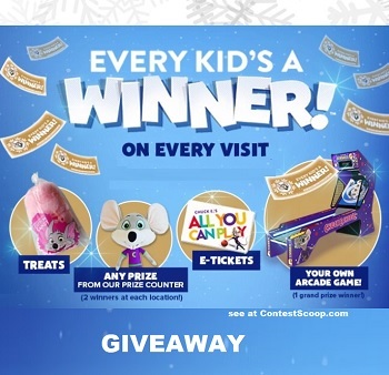 Chuck E Cheese Winter Winner Sweepstakes Claim a Prize, every child wins, more at www.contestscoop.com