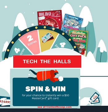 Tech The Halls Ca Contest: Scratch & Win Prizes + Free Play TechTheHalls.ca Giveaway , find out more at www.contestscoop.com