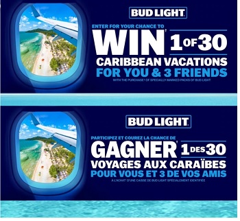 BUD LIGHT CA Contest: Win a Caribbean Vacation Giveaway
