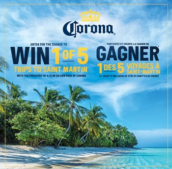 Corona Contest: Win Trips to St Martin Islands, enter Pins at Shopbeergear.ca Corona Island