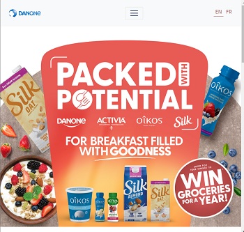 Danone Packed with Potential Contest: Win  free 
groceries for a year at packedwithpotential.ca