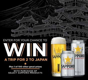 Sapporo Contests (Canada) Win a Trip to Japan Giveaway at ww.sapporocontest.ca