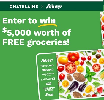 Chatelaine and Sobeys Smart Eat Well Contest:

Sobeys Grocery Gift Card Giveaway at www.chatelaine.com/sobeys