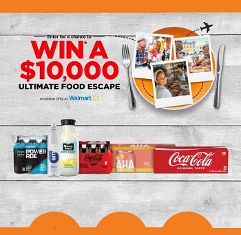 Coke Promotions Contest: Win $10,000 Food Escape at Cokepromotions.ca (Walmart Coca Cola Receipt)