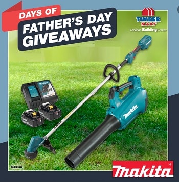 Timber Mart Facebook & Instagram Contests Fathers Day Giveaway at @/TimbermartCanada