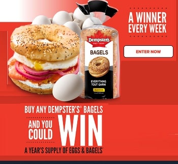 2023 Dempster Bagel Breakfast Offer Contest - Free Bagels for a Year Giveaway at www.bagelbreakfastoffer.ca
