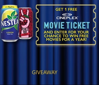 Cineplex Coca Cola Contest Nestea and Peace Tea Cineplex Movie Ticket Offer  at cineplex.coca-colacontest.com 