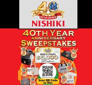 NISHIKI Rice Contest for Canada and US 2024 NISHIKI  40th Anniversary Giveaway