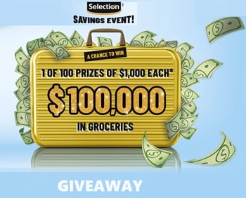  2024 The Selection Savings Event Contest at Metro, Foods Basics and Super C , via www.selection-event.ca
