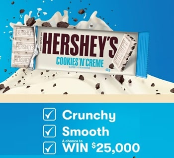Hershey's Canada Contest - Cookies ‘N’ Creme Win $25,000 at hersheyscookiesncreme.com