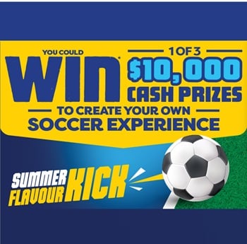 Mondelez Summer Flavour Kick - Win $10,000 Cash and Prize Upload Receipt at SoccerExperience.ca.